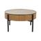 32" Brown Wooden Handmade Slatted Coffee Table with Black Legs